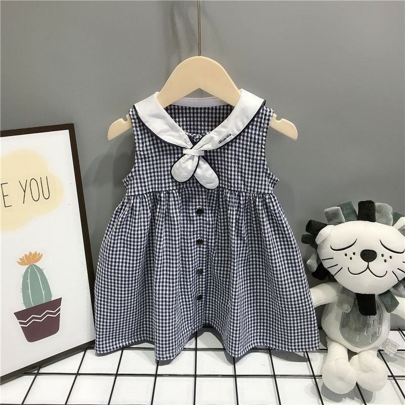 ✨Hàng Có Sẵn! Hộp Đựng Tai Nghe✨ Set Đồ Mùa Hè Hai Món Gồm Áo Sơ Mi Kẻ Sọc Caro Phong Cách Hàn Quốc Cho Bé Gái Sơ Sinh