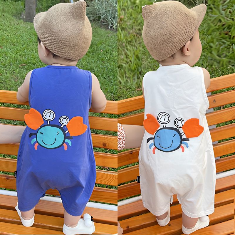 ✨Hàng Có Sẵn!✨ Bộ Áo Liền Quần Bằng Cotton Không Tay Dành Cho Bé Sơ Sinh