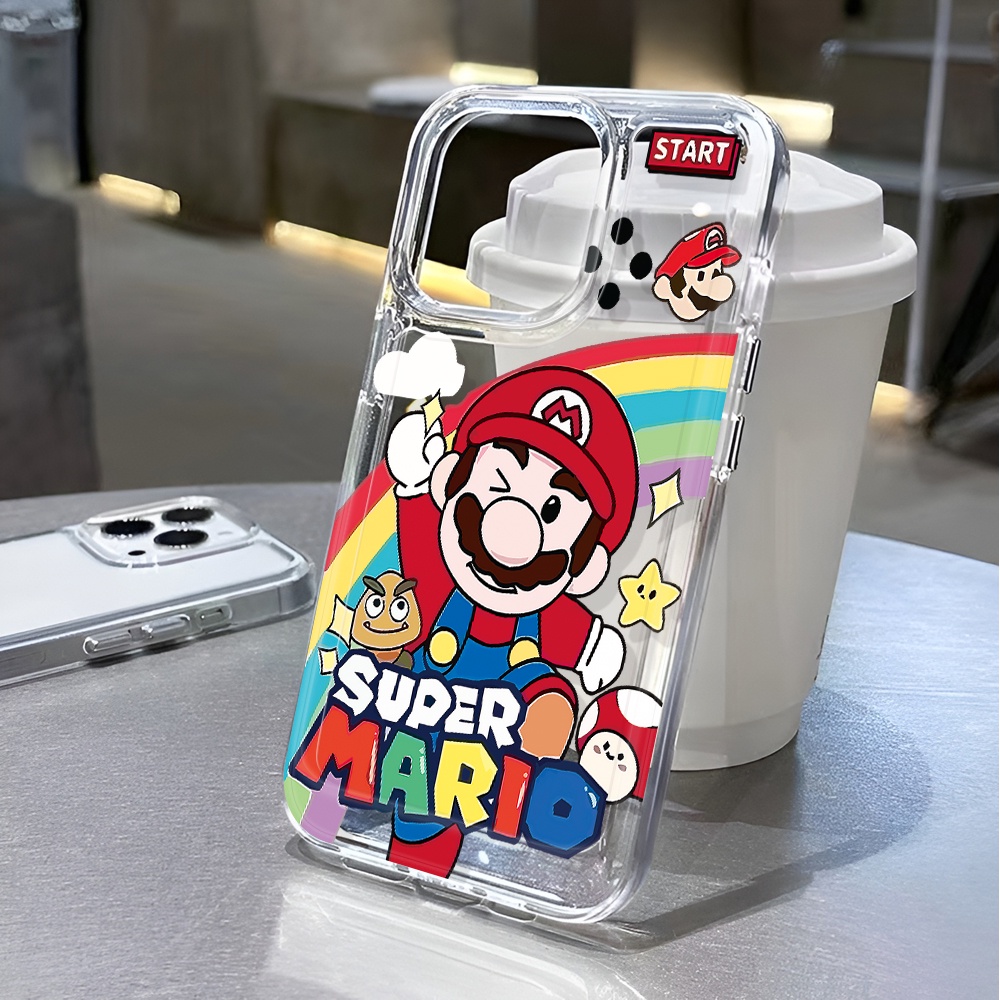 Ốp Điện Thoại Trong Suốt Chống Sốc In Hình Mario Cho iphone 14 pro max 11 13 12 7 8 Plus X XR XSMax