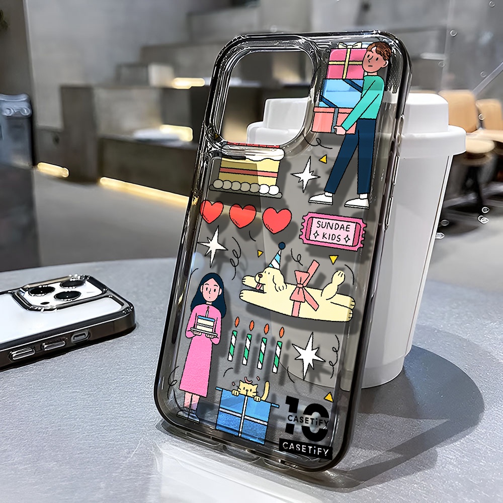 Ốp Điện Thoại Trong Suốt Chống Sốc In Chữ Happy birthday Cho iphone 14 pro max 11 13 12 7 8 Plus X XR XSMax