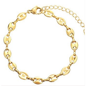 Bộ Vòng Tay / Vòng cổ Hạt Cà Phê 5.5MM Bằng Thép Titan Không Gỉ Thời Trang Âu Mỹ