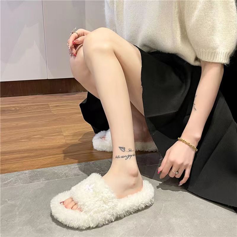 Dép Lông Xù Xinh Xắn Ấm Áp Cho Nữ Mùa Thu Đông 2023