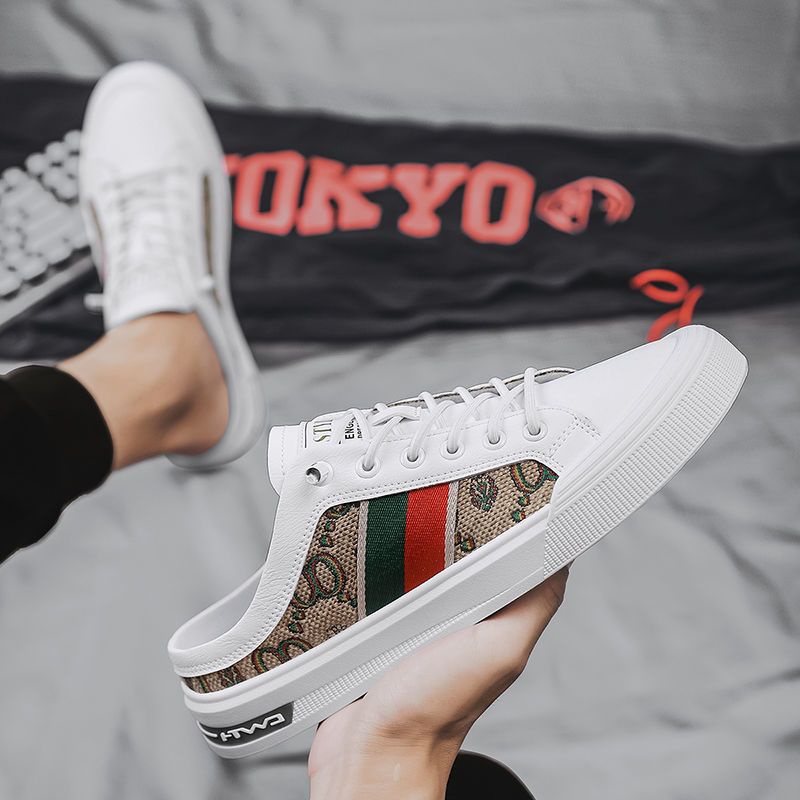 Giày Nam Phong Cách Mới 2024, Giày Nửa Trượt Hợp Thời Trang Không Gót