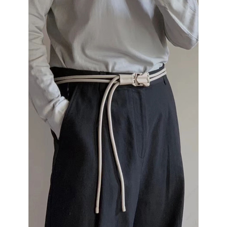 Thắt Lưng Vải canvas Phối Dây Xích Thiết Kế Đơn Giản Thời Trang Cao Cấp