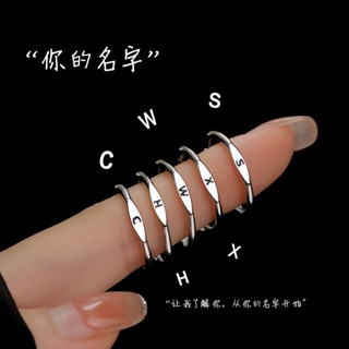 Nhẫn Hở Mạ Bạc 925 26 Chữ Cái Từ A-Z Chất Lượng Cao Cho Cặp Đôi