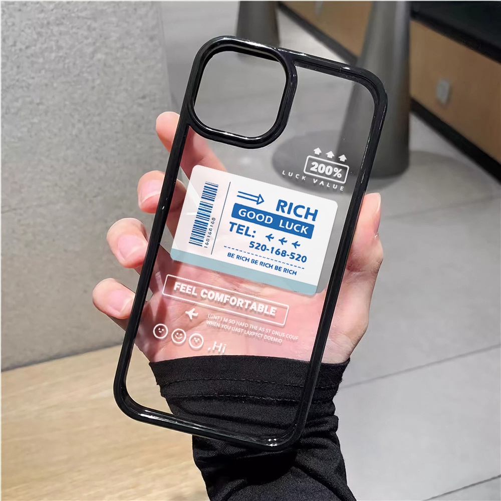 Ốp Điện Thoại Acrylic Cứng Trong Suốt In Hình Vé Máy Bay Thời Trang Cho iphone 14promax 11 13 12 7Plus 8 X XS Max