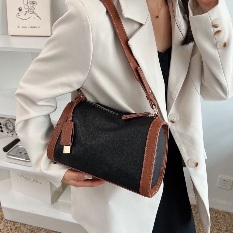 Túi Đeo Vai Sức Chứa Lớn Màu Sắc Tương Phản Thời Trang Cho Nữ