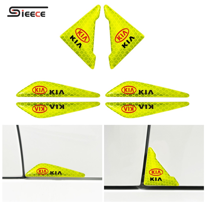 Sieece ChốNg Va ĐậP CửA Ô Tô PhảN ChiếU Dán Góc Cửa Ô Tô Miếng Dán Chống Trầy Xước Ô Tô Miếng Dán Xe Tấm Che Mưa Gương Chiếu Hậu Ô Tô Trang Trí Ô Tô Phụ KiệN Xe HơI Cho KIA Morning Seltos Sonet Carens Soluto Sedona K3 Forte Sorento Rondo