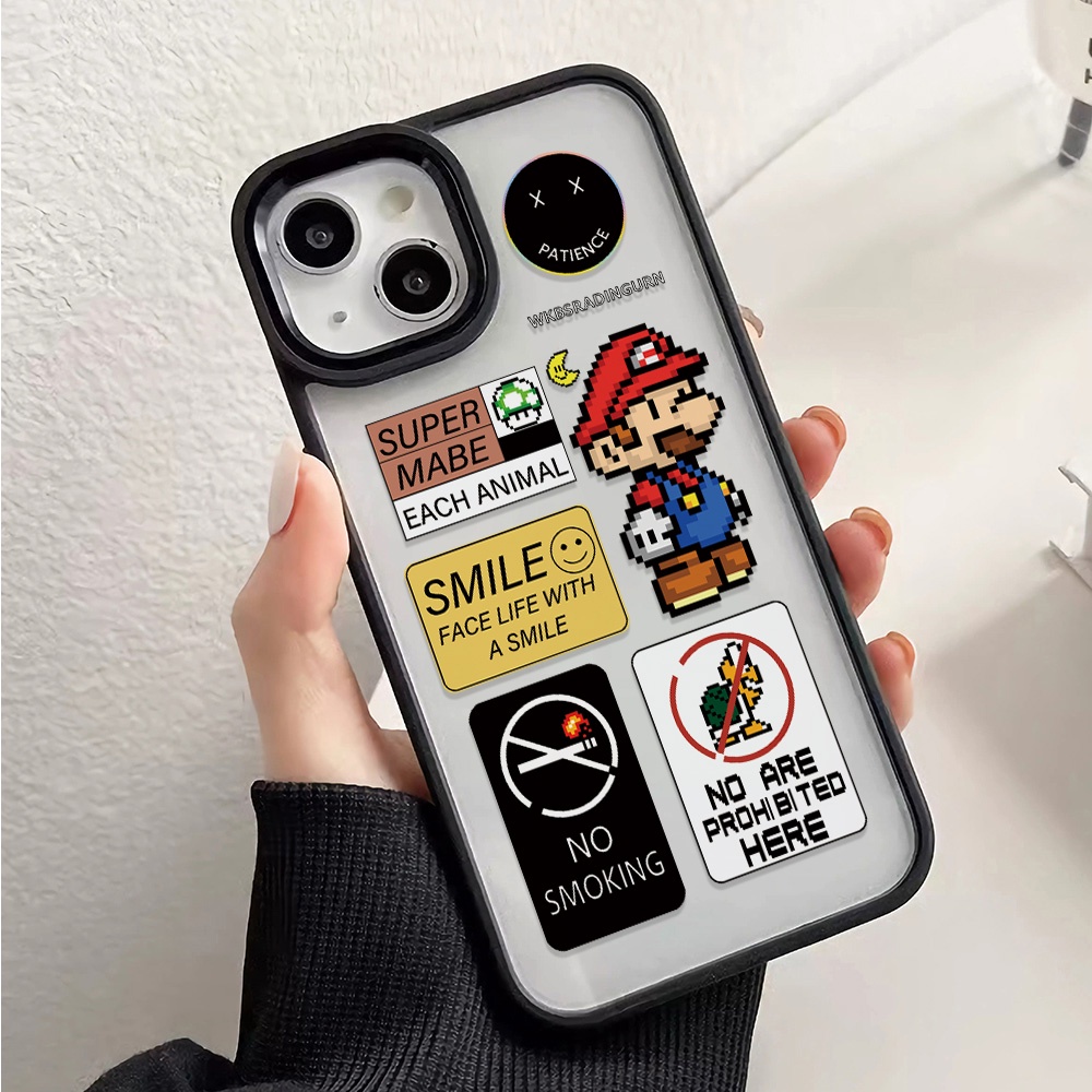 Ốp Điện Thoại Acrylic Cứng Trong Suốt Hình Mario Cho iphone 14promax 11 13 12 7Plus 8 X XS Max