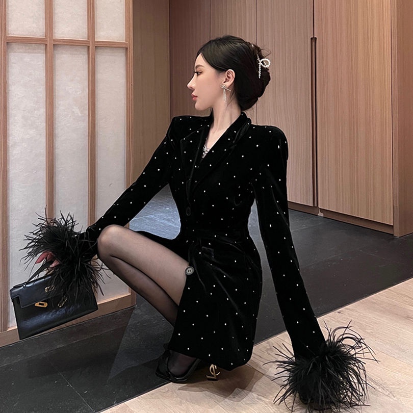 Áo Khoác Blazer Nhung Thiết Kế Mới Thời Trang 2023 Dành Cho Nữ