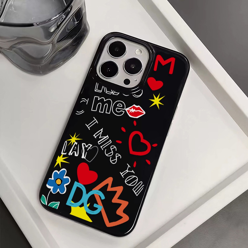 Ốp Điện Thoại Silicone TPU Mềm Chống Sốc Họa Tiết Trái Tim Cho iphone 14promax 11 13 12 7Plus 8 X XS Max