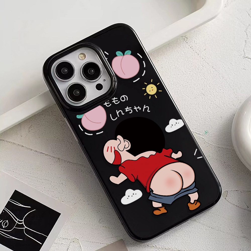 Ốp Điện Thoại Silicone TPU Mềm Bóng In Hình Cậu Bé Bút Chì Shin chan Cho iphone 14promax 11 13 12 7Plus 8 X XS Max