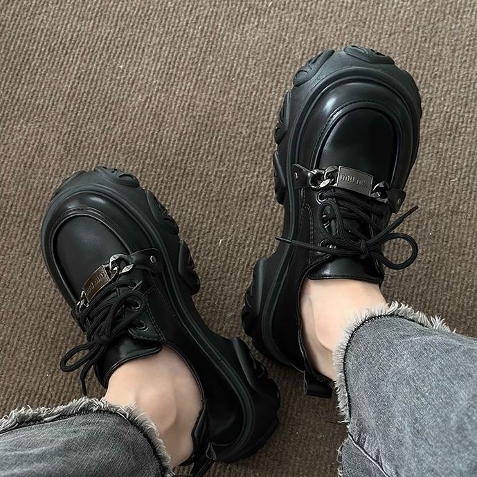 Giày Da Đế Dày Phong Cách Anh Quốc Cổ Điển Thời Trang Mùa Xuân Cho Nữ