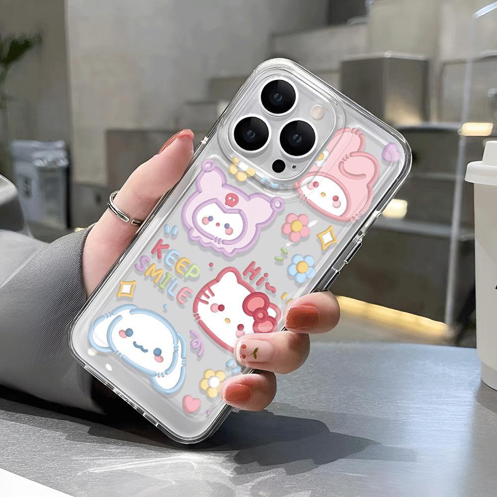 Ốp Điện Thoại Trong Suốt Hình hello kitty melody Cho iphone 14promax 13 12 11 7Plus 7 8 Plus X XR XSMax