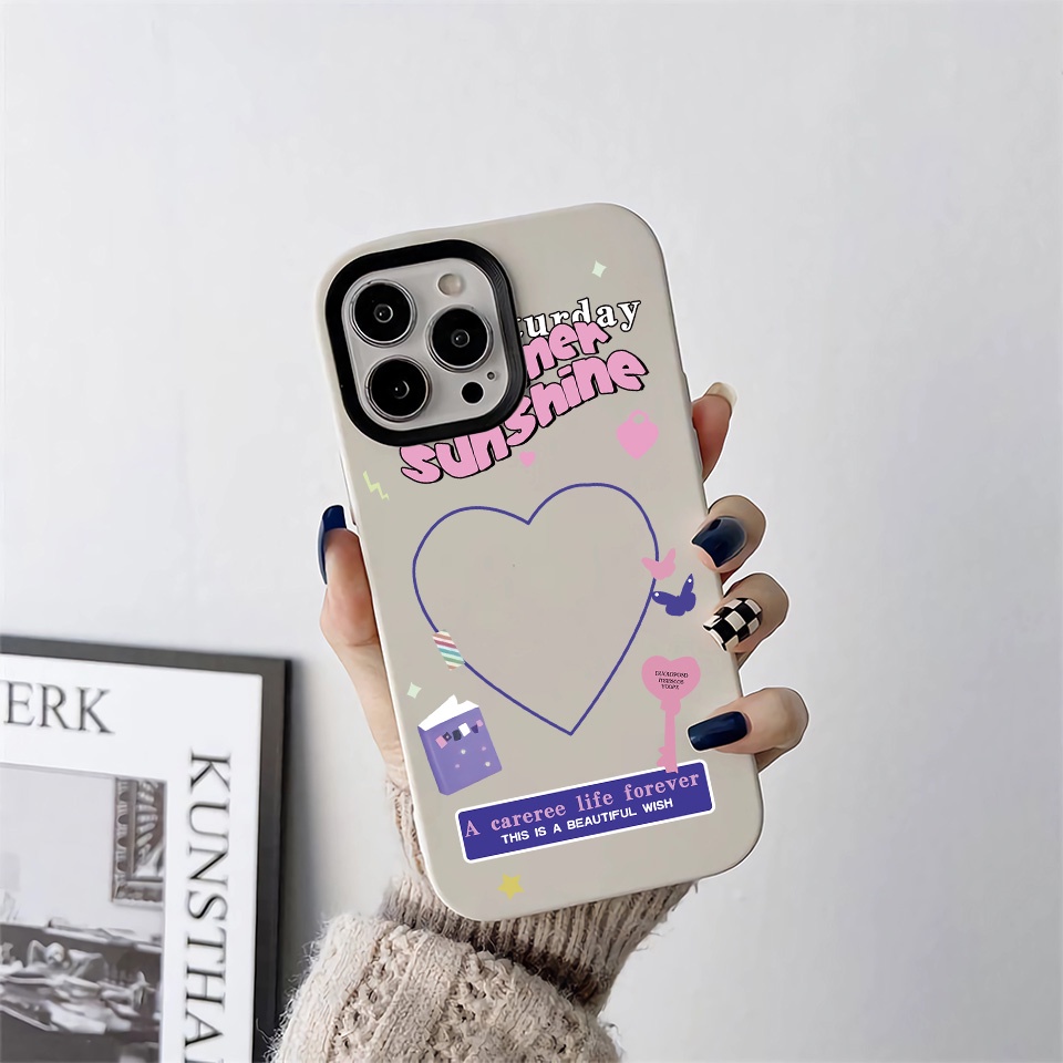 Ốp Điện Thoại silicon Dẻo Hình Trái Tim 3 Trong 1 Cho iPhone 14Promax 13 12 11 7Plus 7 X Xs Max XR