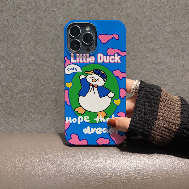 Ốp Điện Thoại Cứng Hình Vịt Con Nhảy Múa Cho iphone 14promax 11 13 12 7Plus 8 X XS Max