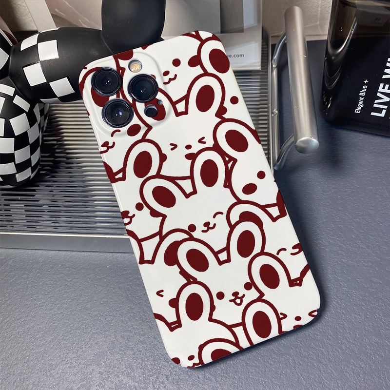 Ốp Điện Thoại Cứng Chống Sốc Hình Thỏ Dễ Thương Cho iphone 14promax 11 13 12 7Plus 8 X XS Max