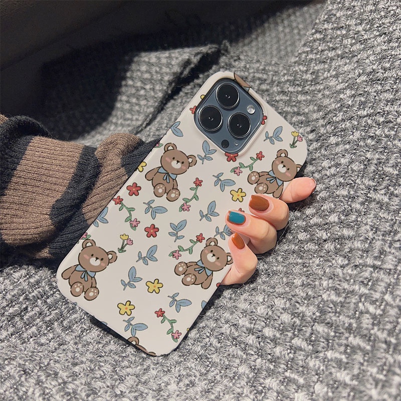 Ốp Điện Thoại Cứng Chống Sốc In Hình Gấu / Thỏ Dễ Thương Cho iphone 14promax 11 13 12 7Plus 8 X XS Max
