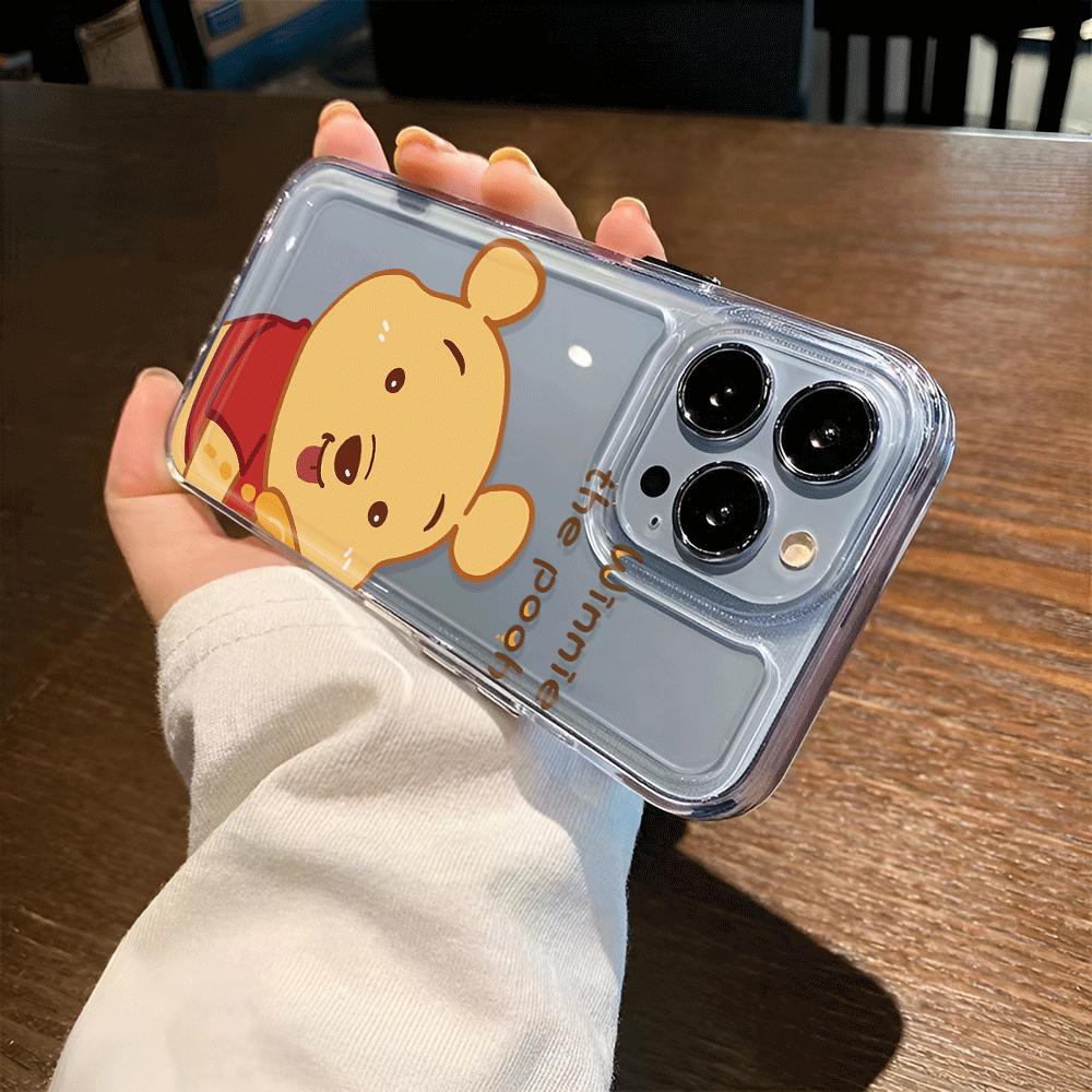 Ốp Điện Thoại Trong Suốt Họa Tiết Winnie the Pooh Chống Sốc Cho iphone 14 pro max 11 13 12 7Plus 7 8 Plus X XR XSMax