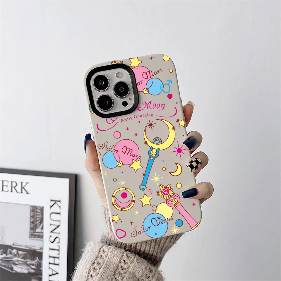 Ốp Điện Thoại silicon Dẻo Hình Thủy Thủ Mặt Trăng 3 Trong 1 Cho iPhone 14Promax 13 12 11 7Plus 7 X Xs Max XR