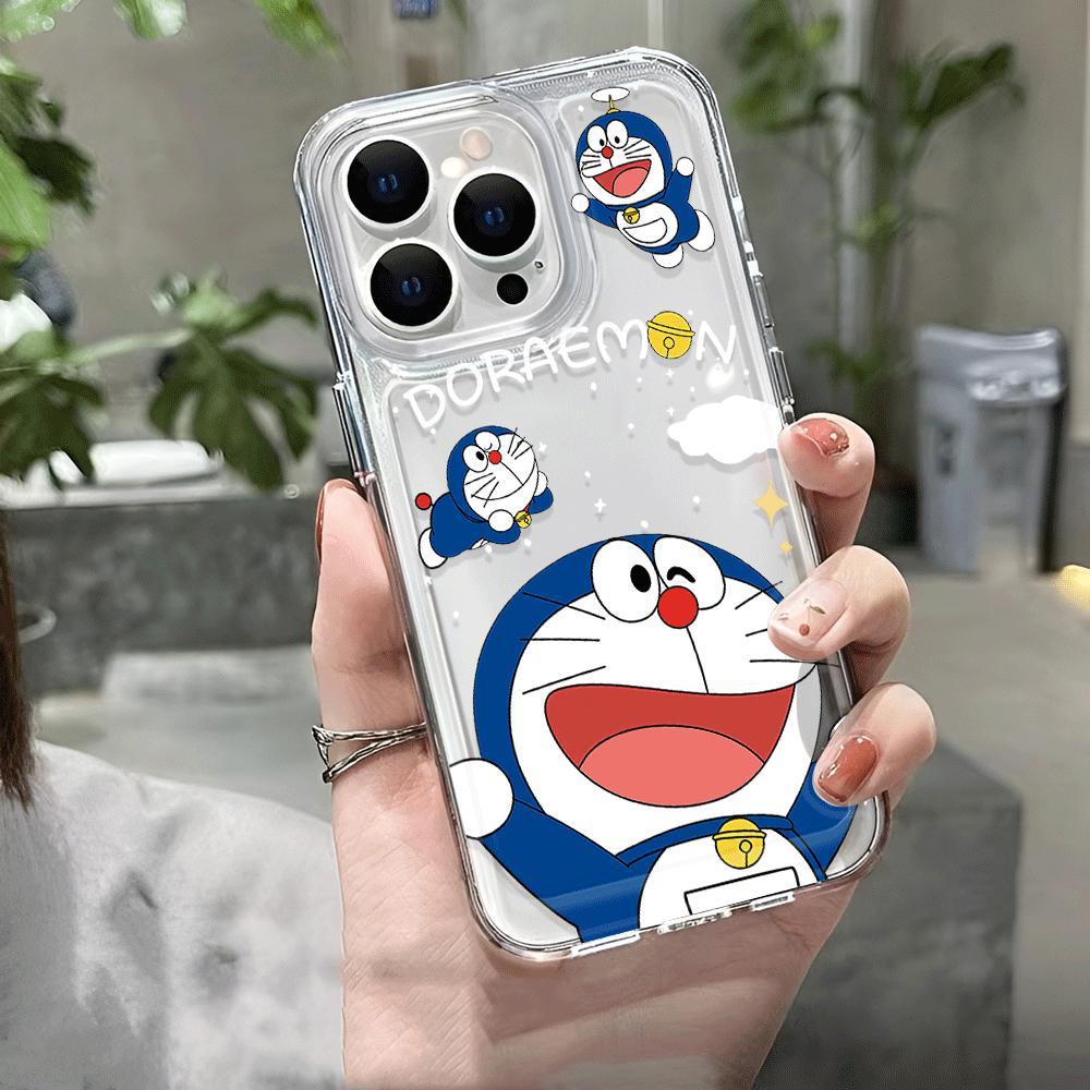 Ốp Điện Thoại Trong Suốt Chống Sốc In Hình Doraemon Cho iphone 14 pro max 11 13 12 7Plus 7 8 X XR XSMax