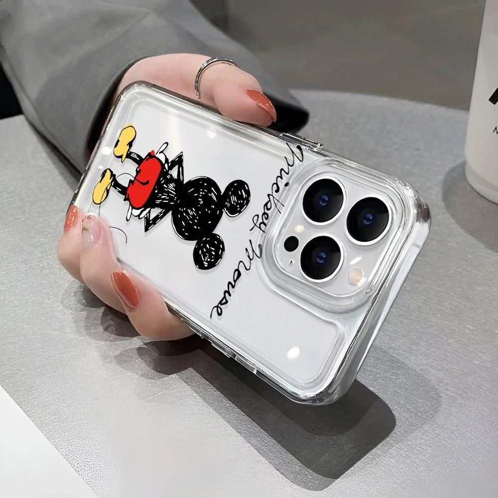 Ốp Điện Thoại Trong Suốt Chống Sốc In Hình Mickey Vui Nhộn Cho iphone 14 pro max 11 13 12 7Plus 7 8 X XR XSMax