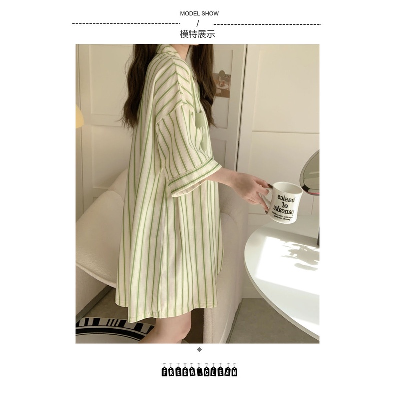 Đầm Ngủ Tay Lửng Mỏng Màu Xanh Lá Nhạt Phong Cách ins Gợi Cảm Cao Cấp Phong Cách Mùa Hè Mới Cho Nữ