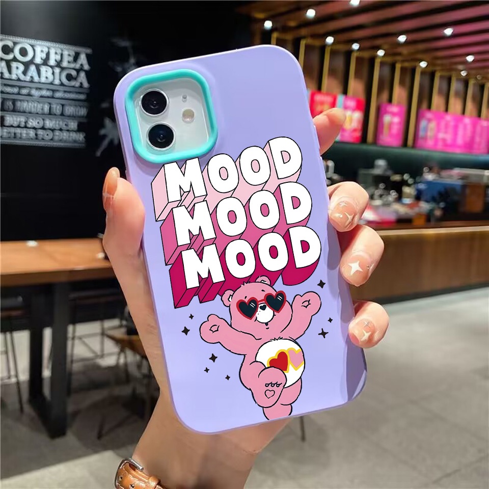 Ốp Điện Thoại silicon Dẻo Hình Gấu Và Cầu Vồng 3 Trong 1 Cho iPhone 14Promax 13 12 11 7Plus X XR