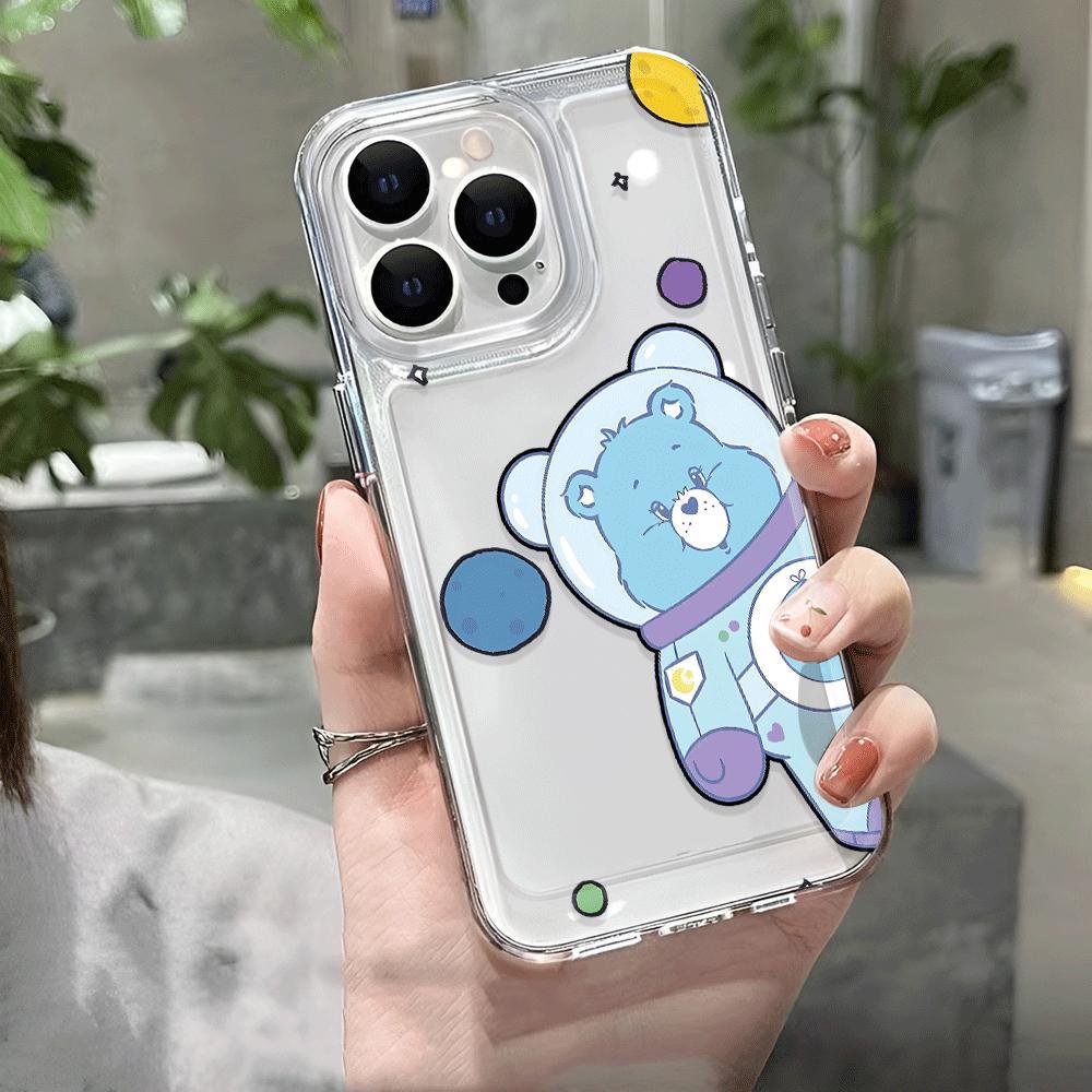 Ốp Điện Thoại Trong Suốt In Hình Gấu Phi Hành Gia Cho iphone 14 Pro Max 11 13 7 8 Plus 12 13Pro Max X XS Max