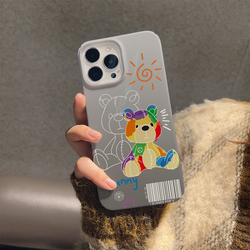 Ốp Điện Thoại Cứng Chống Sốc In Hình Gấu Dễ Thương Cho iphone 14 pro Max 11 13 12 7Plus 8 X XS Max