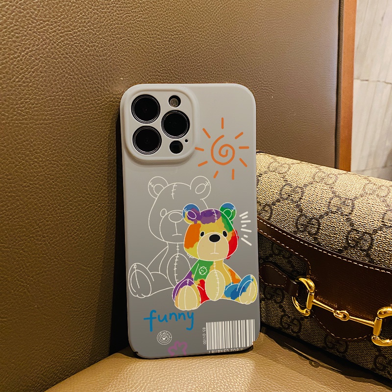 Ốp Điện Thoại Cứng Chống Sốc In Hình Gấu Dễ Thương Cho iphone 14 pro Max 11 13 12 7Plus 8 X XS Max