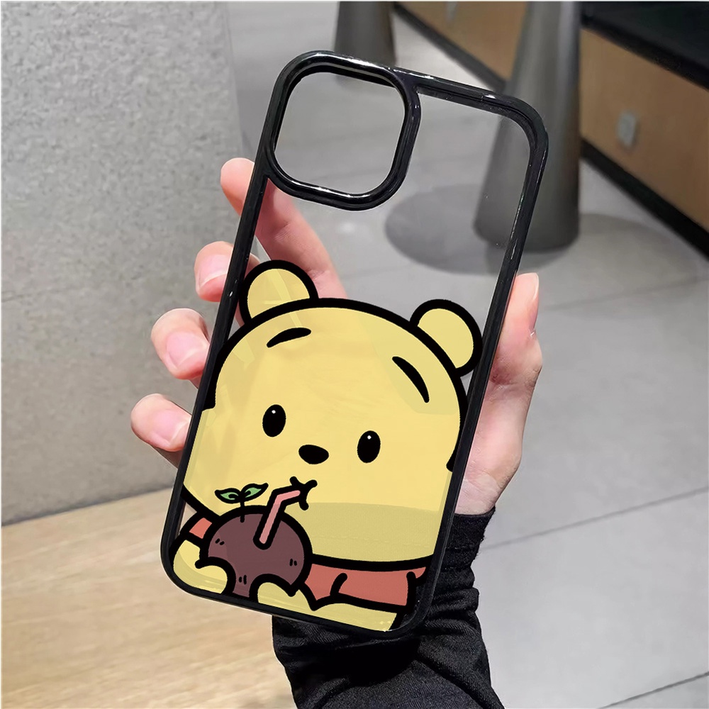 Ốp Điện Thoại Nhựa Acrylic Cứng Trong Suốt Hình Gấu Winnie Đáng Yêu Cho iphone 14 pro Max 11 13 12 7Plus 8 X XS Max