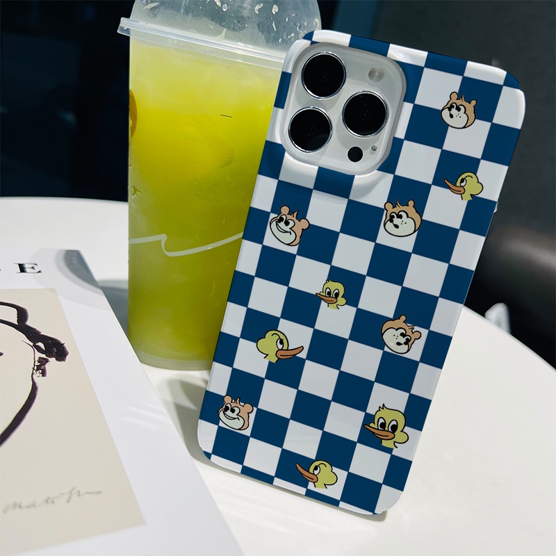 Ốp Điện Thoại Cứng Chống Sốc In Hình Vịt / Gấu Cho iphone 14 pro Max 11 13 12 7Plus 8 X XS Max