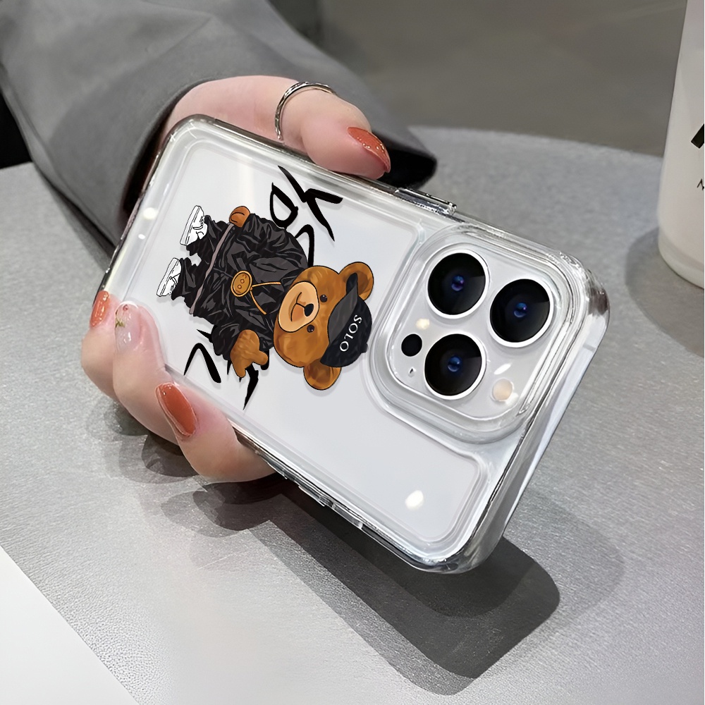 Ốp Điện Thoại Trong Suốt Chống Sốc In Hình Gấu Hoạt Hình Cho iphone 14 pro max 11 13 12 7 8 Plus X XR XSMax