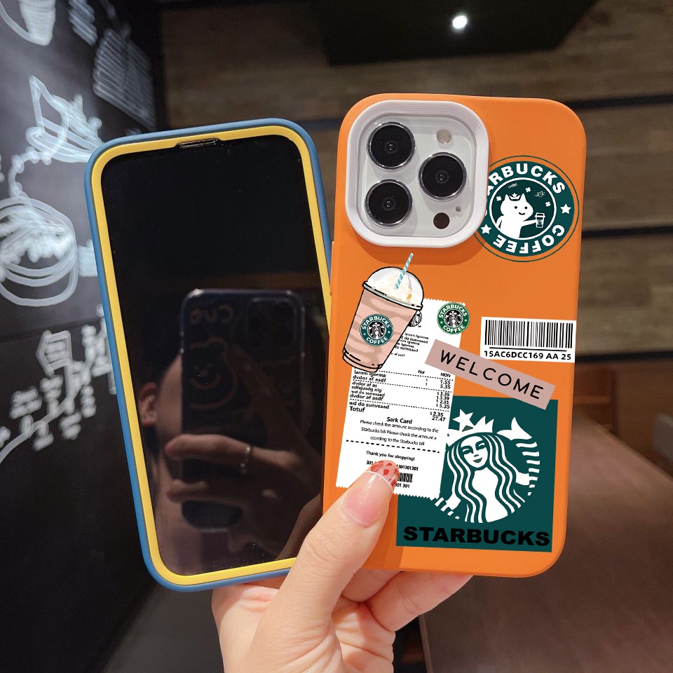 Ốp Điện Thoại silicon Dẻo in Chữ Và Ly Cà Phê 3 Trong 1 Cho iPhone 14Promax 13 12 11 7Plus X XR 7 8