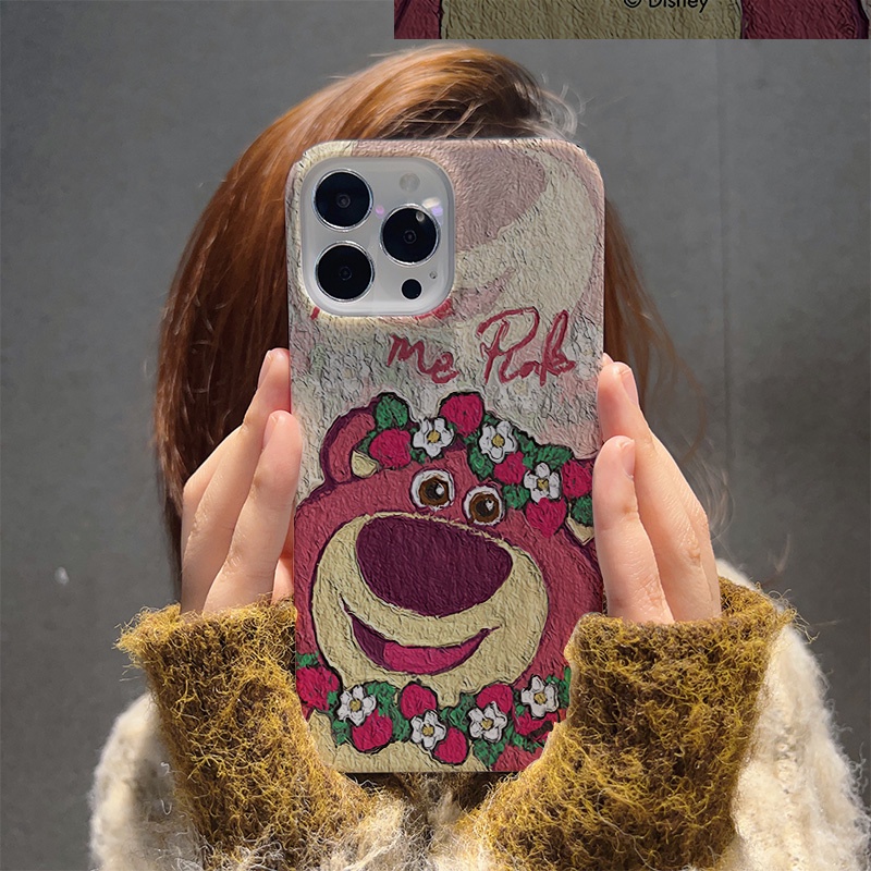 Ốp Điện Thoại Cứng Chống Sốc Hình Gấu Dâu Tây Cho iphone 14 pro Max 11 13 12 7Plus 8 X XS Max