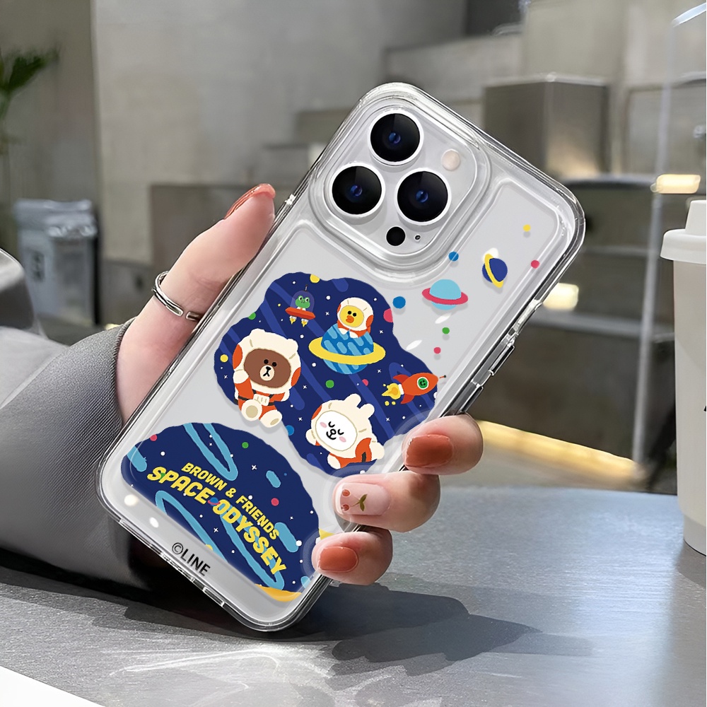 Ốp Điện Thoại Trong Suốt In Hình Gấu Vũ Trụ Cho iphone 14 pro max 11 13 12 7 8 Plus X XR XSMax