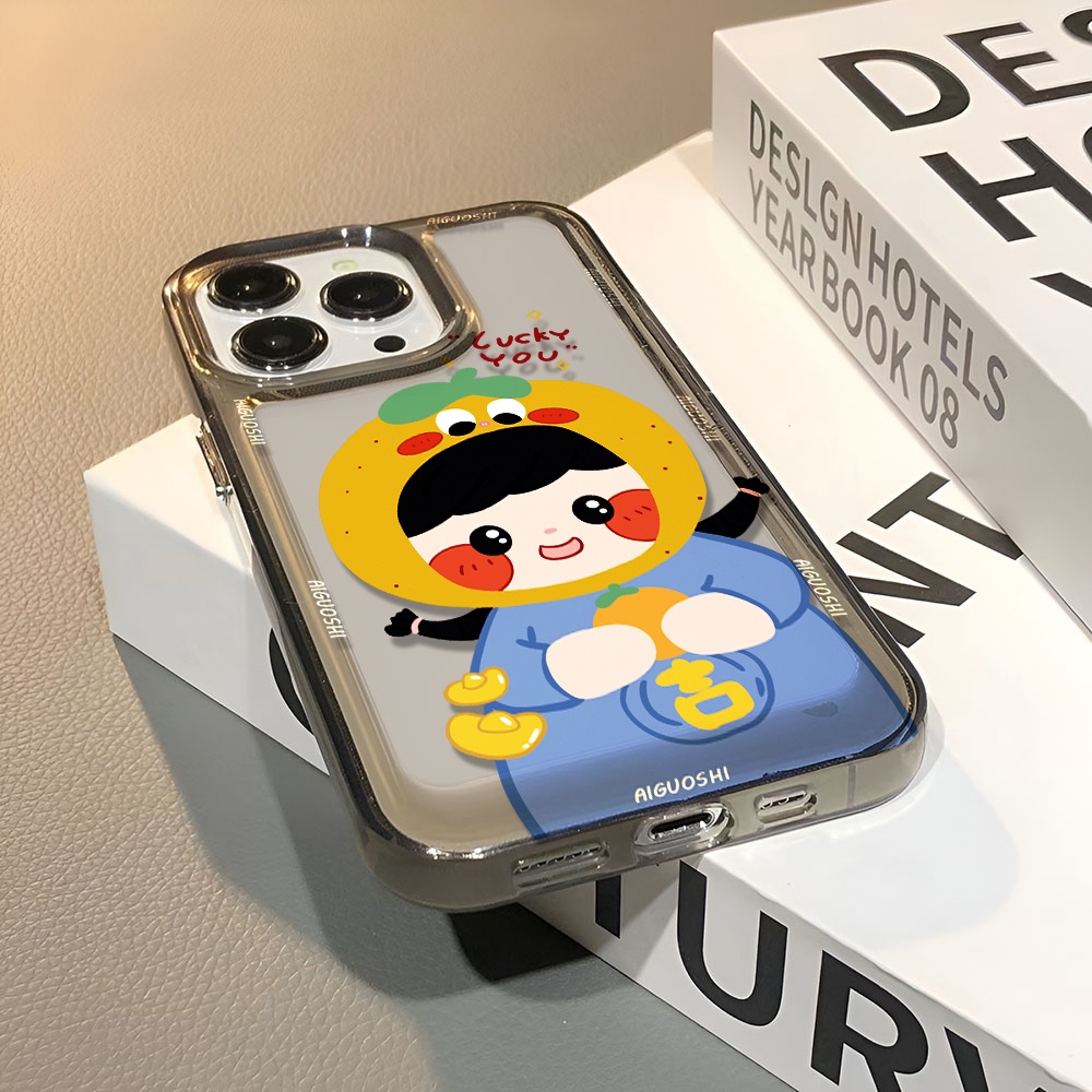 Ốp Điện Thoại Trong Suốt In Hình Quả Cam May Mắn Cho iphone 14 pro max 11 13 12 7 8 Plus X XR XSMax