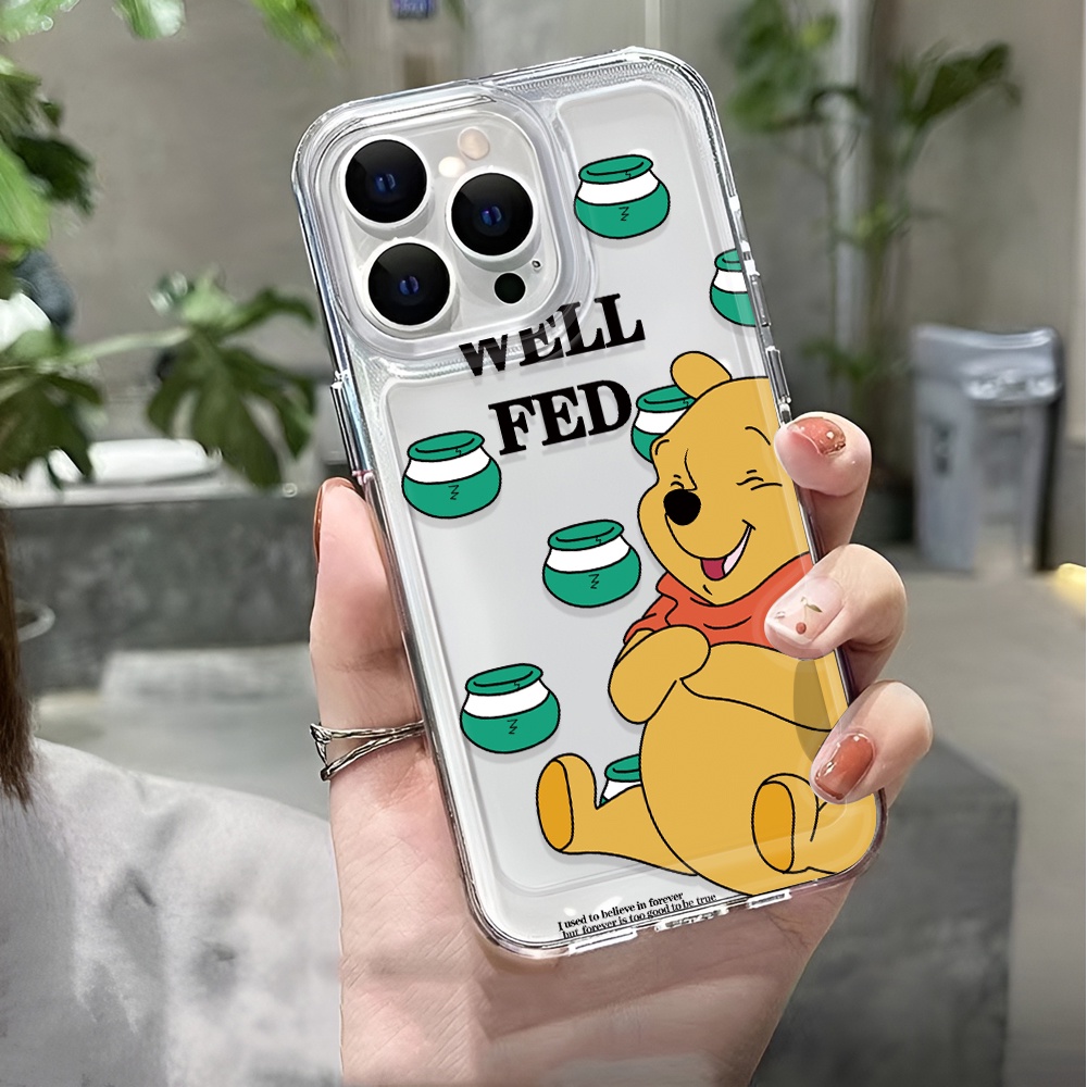 Ốp Điện Thoại Trong Suốt In Hình Gấu Pooh Cho iphone 14 pro max 11 13 12 7 8 Plus X XR XSMax