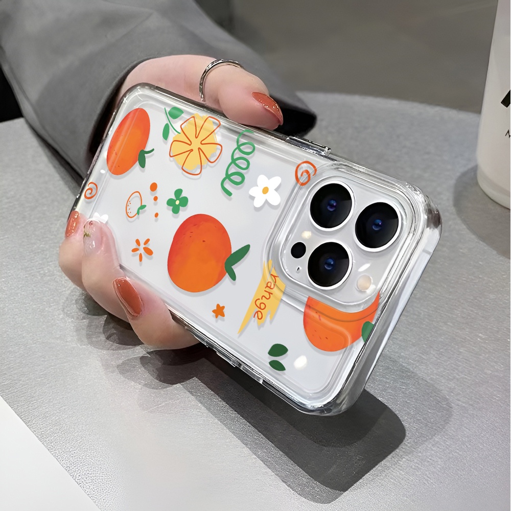 Ốp Điện Thoại Trong Suốt In Hình Quả Cam Cho iphone 14 pro max 11 13 12 7 8 Plus X XR XSMax