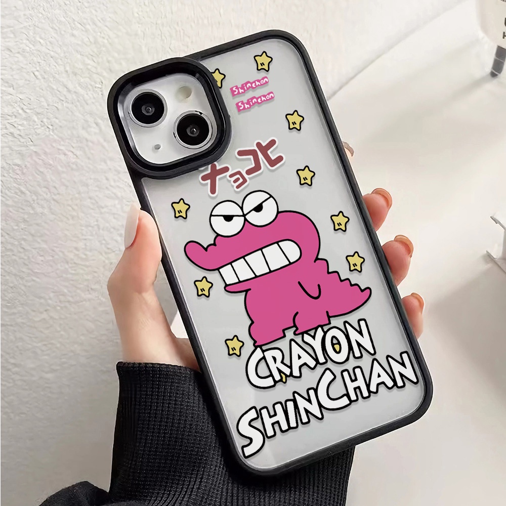 Ốp Điện Thoại Nhựa Acrylic Cứng Trong Suốt Hình Khủng Long Đỏ Cho iphone 14 pro Max 11 13 12 7Plus 8 X XS Max