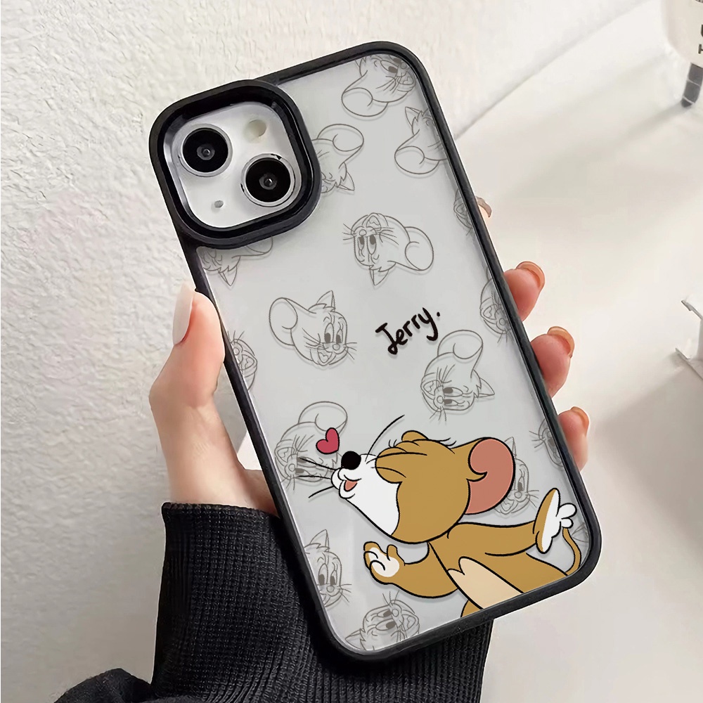 Ốp Điện Thoại Nhựa Acrylic Cứng Trong Suốt In Hình Chuột Hoạt Hình Cho iphone 14 pro Max 11 13 12 7Plus 8 X XS Max