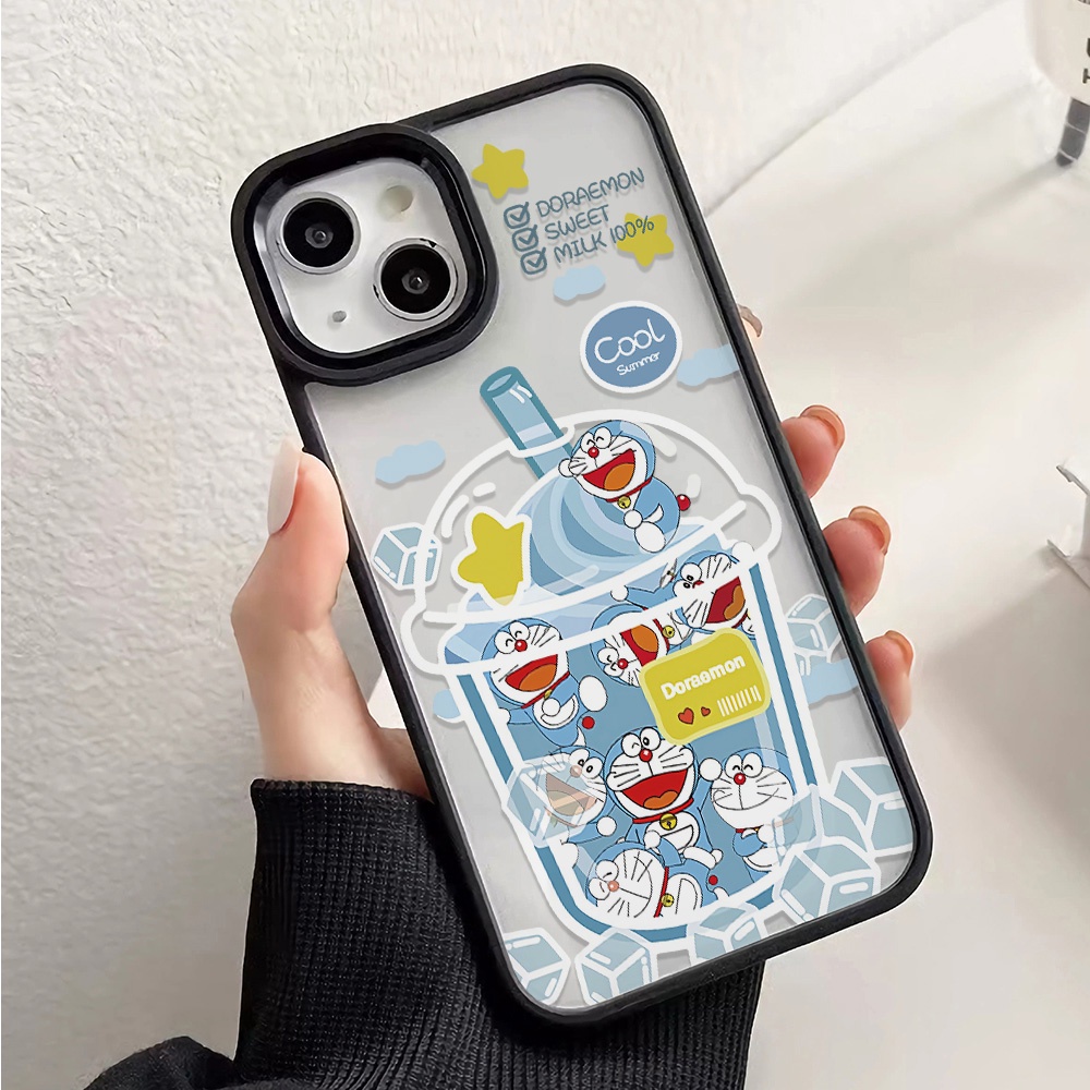 Ốp Điện Thoại Acrylic Cứng Trong Suốt Họa Tiết Doraemon Thời Trang Cho iphone 14 pro Max 11 13 12 7Plus 8 X XS Max