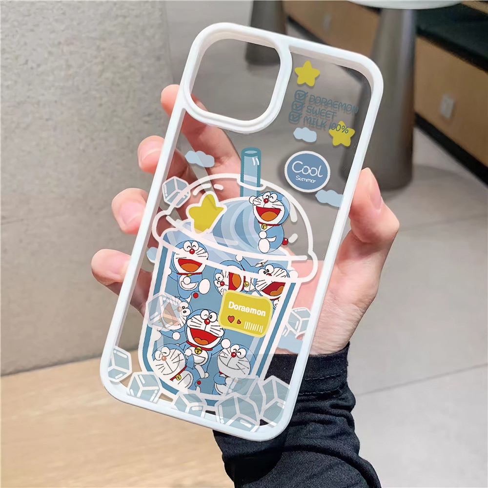 Ốp Điện Thoại Acrylic Cứng Trong Suốt Họa Tiết Doraemon Thời Trang Cho iphone 14 pro Max 11 13 12 7Plus 8 X XS Max