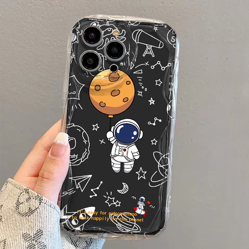 Ốp Điện Thoại Mềm Trong Suốt Họa Tiết Phi Hành Gia Cho iphone 14 pro Max 11 13 12 7Plus 8 X XS Max