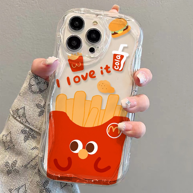 Ốp Điện Thoại Dẻo Trong Suốt Họa Tiết Bánh Burger Cam Độc Đáo Cho iphone 14 pro Max 11 13 12 7Plus 8 X XS Max