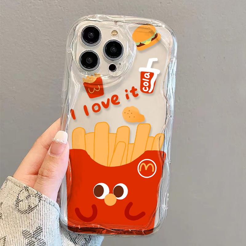 Ốp Điện Thoại Dẻo Trong Suốt Họa Tiết Bánh Burger Cam Độc Đáo Cho iphone 14 pro Max 11 13 12 7Plus 8 X XS Max