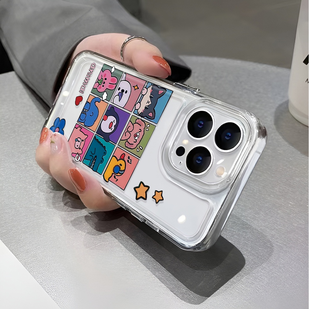 Ốp Điện Thoại Trong Suốt In Hình Động Vật Cho iphone 14 pro max 11 13 12 7 8 Plus X XR XSMax