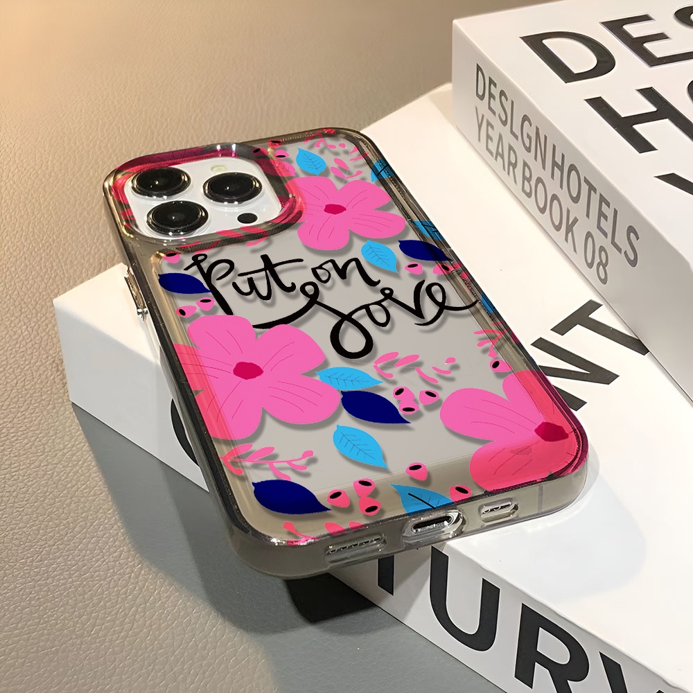 Ốp Điện Thoại Trong Suốt Họa Tiết Hoa Thời Trang Cho iphone 14 pro max 11 13 12 7 8 Plus X XR XSMax