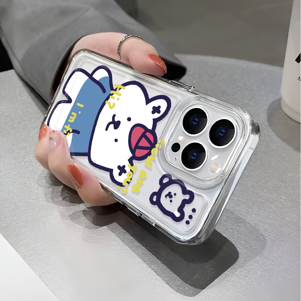 Ốp Điện Thoại Trong Suốt In Hình Gấu Hoạt Hình Dễ Thương Cho iphone 14 pro max 11 13 12 7 8 Plus X XR XSMax